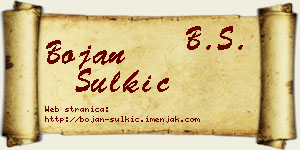 Bojan Šulkić vizit kartica